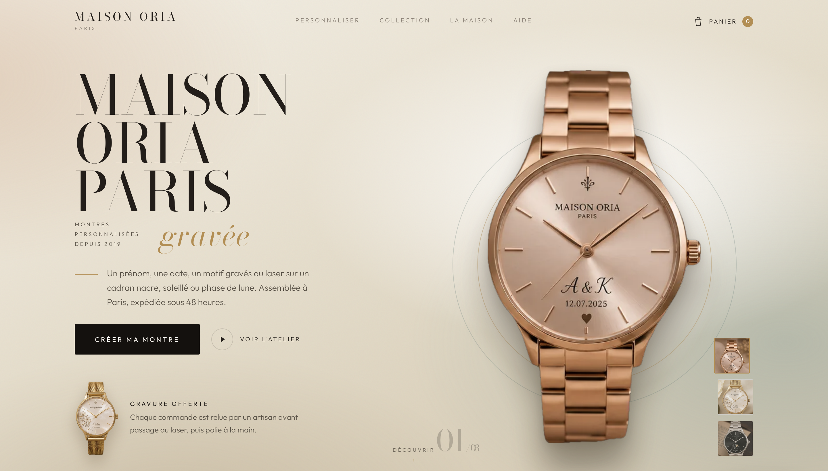 Site e-commerce Maison Oria Paris